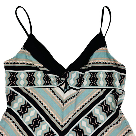 BCBG MaxAzaria Twist Front Aztec Print Spaghetti Strap Dress Women's Size Small - Picture 2 of 9